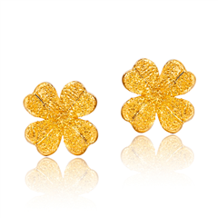 光沙花瓣足金耳環(huán)