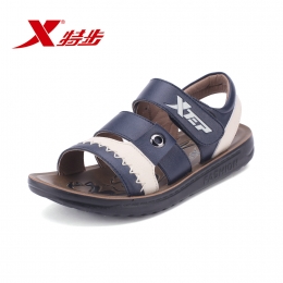 特步兒童涼鞋夏季防滑大底魔術貼皮涼鞋686215350800