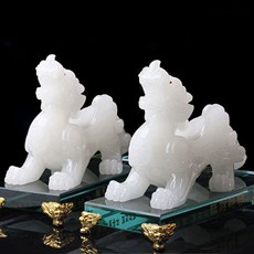 精品仿白玉擺件★鎮宅旺財對貔貅★家居飾品工藝品招財風水擺設