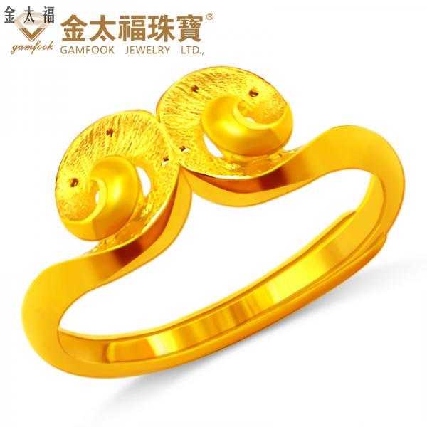 24K純金999足金戒指結婚黃金戒指足金戒指