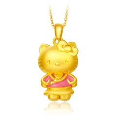 HelloKitty光沙硬金黃金足金吊墜