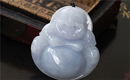 天然翡翠掛件--老坑糯種紫羅蘭瑩潤大氣厚實(shí)雙面精雕佛陀
