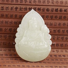 【精工藝】和田玉白玉大號大勢至菩薩吊墜★屬馬本命佛守護神★生肖馬開運吉祥物