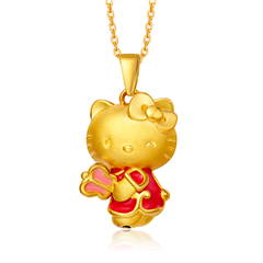 HelloKitty凱蒂貓超萌黃金足金吊墜