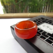 天然巴西紅瑪瑙玉戒指