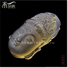 天然黃水晶觀音頭★旺財保平安開光精品吊墜