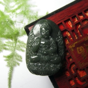 天然新疆和田青玉生肖豬狗守護神阿彌陀佛/和田玉本命佛阿彌陀佛掛件/生肖豬狗守護神阿彌陀佛/玉緣軒正品