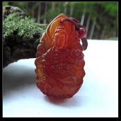 紅玉髓生肖守護神普賢菩薩掛件/本命佛普賢吊墜/玉緣軒正品