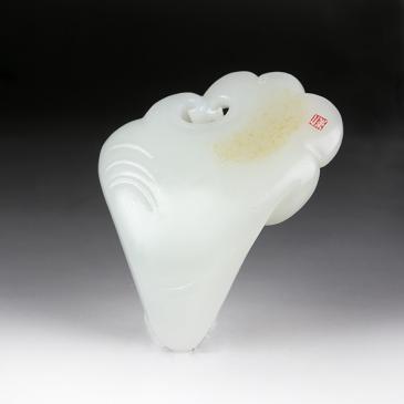 劉衛(wèi)東作品新疆和田玉籽料把件花件81.44g玉雕大師收藏