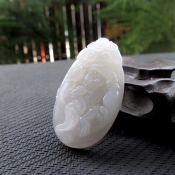 精美天然和田玉十二生肖猴掛件