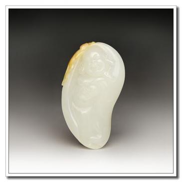 和田羊脂玉籽料掛件佛