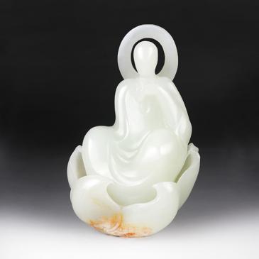 陶虎作品“虎”款新疆天然和田玉籽料大擺件悟道玉雕大師收藏