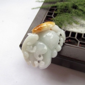 純天然緬甸a貨翡翠辟邪瑞獸如意吊墜