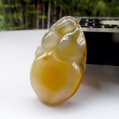 純天然冰彩玉髓福祿吉祥掛件