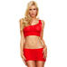 HustlerSeamlessSheerMiniSkirtSetHH153-RED