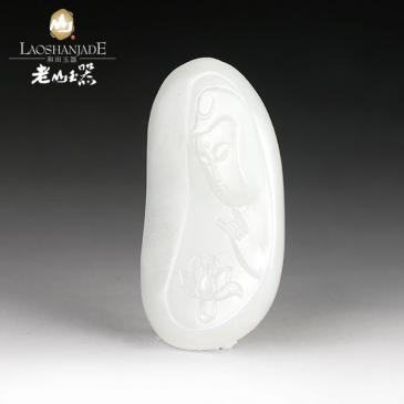 和田玉羊脂玉掛件觀音脂感濃厚油潤豐盈