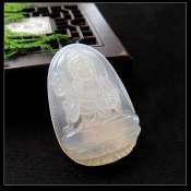 純天然冰種玉髓生肖馬守護神大勢至菩薩掛件