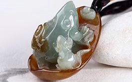 天然翡翠掛件--賞心悅目老坑冰糯種黃翡底細膩立體形象精雕福鼠運財