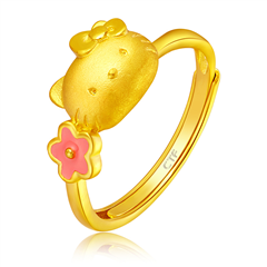 HelloKitty凱蒂貓黃金足金戒指
