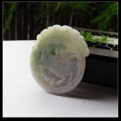 純天然緬甸翡翠a貨圓牌麒麟掛件