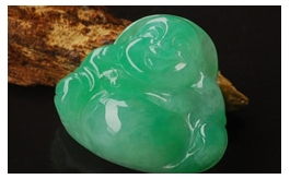天然翡翠掛件--老坑冰糯種清雅嫩陽綠潤澤晶瑩飽滿圓潤小巧玲瓏歡樂笑佛