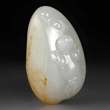 李俊杰作品新疆和田玉白玉籽料掛件招財納寶玉雕大師收藏