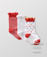 女童2015弹性棉百搭波点袜子三件装