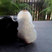 精致雙色天然瑪瑙玉觀音掛件