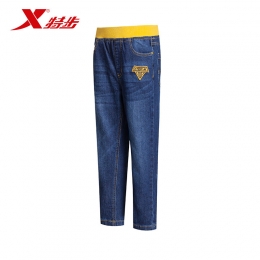 特步專柜同款秋冬裝男童牛仔褲百搭耐看舒適男童長(zhǎng)褲685425740178