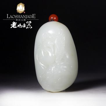 葉清大師作品和田玉羊脂玉掛件一路連科掛墜收藏