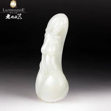 楊子作品和田玉籽料把件貴妃出浴玉雕大師