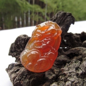 天然巴西紅瑪瑙生肖龍掛件