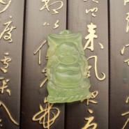 天然遼寧岫玉元寶佛掛件
