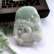 緬甸翡翠A貨大氣龍牌掛件/玉石龍圖案玉佩/翡翠龍牌項墜/玉緣軒正品