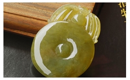 天然翡翠掛件--老坑冰糯種滿色黃綠潤澤晶瑩雙面精雕福在眼前