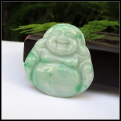 純天然緬甸a貨翡翠玉帶翠色玉佛吊墜