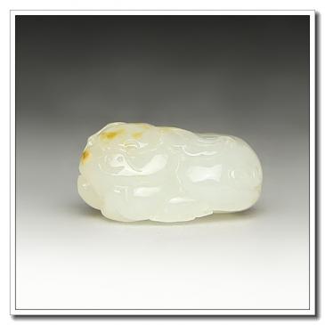和田白玉籽料掛件生肖豬