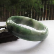 純天然緬甸翡翠A貨細潤油青玉手鐲/玉緣軒正品