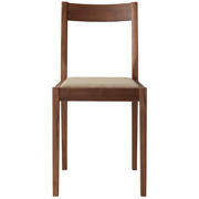 胡桃木椅子棉平织宽38×深48.5×高79cm/米色