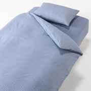 被套套装床用/蓝色条纹被套K/床罩K/枕套2张50×70cm用