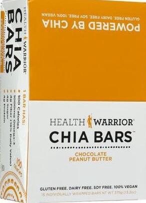 Health Warrior Chocolate Peanut Butter Chia Bars - 15 ct