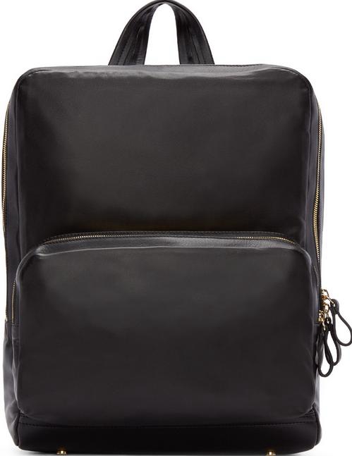 Black Leather  Backpack