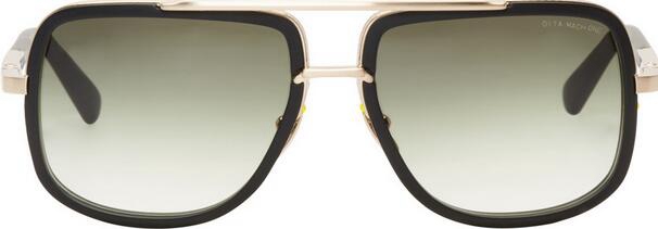 Black & Gold Mach-One Aviator Sunglasses