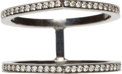 Black Gold Pavé Diamond Double Antifer Ring