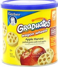 Gerber美国嘉宝磨牙饼苹果味车轮饼海外本土原版(2件优惠套餐)