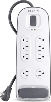 8-outlet Surge Protector with 6 ft Power Cord with Telephone Protection