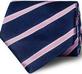 NavyPinkSatinStripeSilkTie