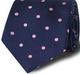 NavyPinkSpotSilkTie
