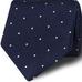 NavyWhiteSpotSilkTie