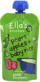 Ella's Kitchen Pears Apples + Baby Rice - Stage 1